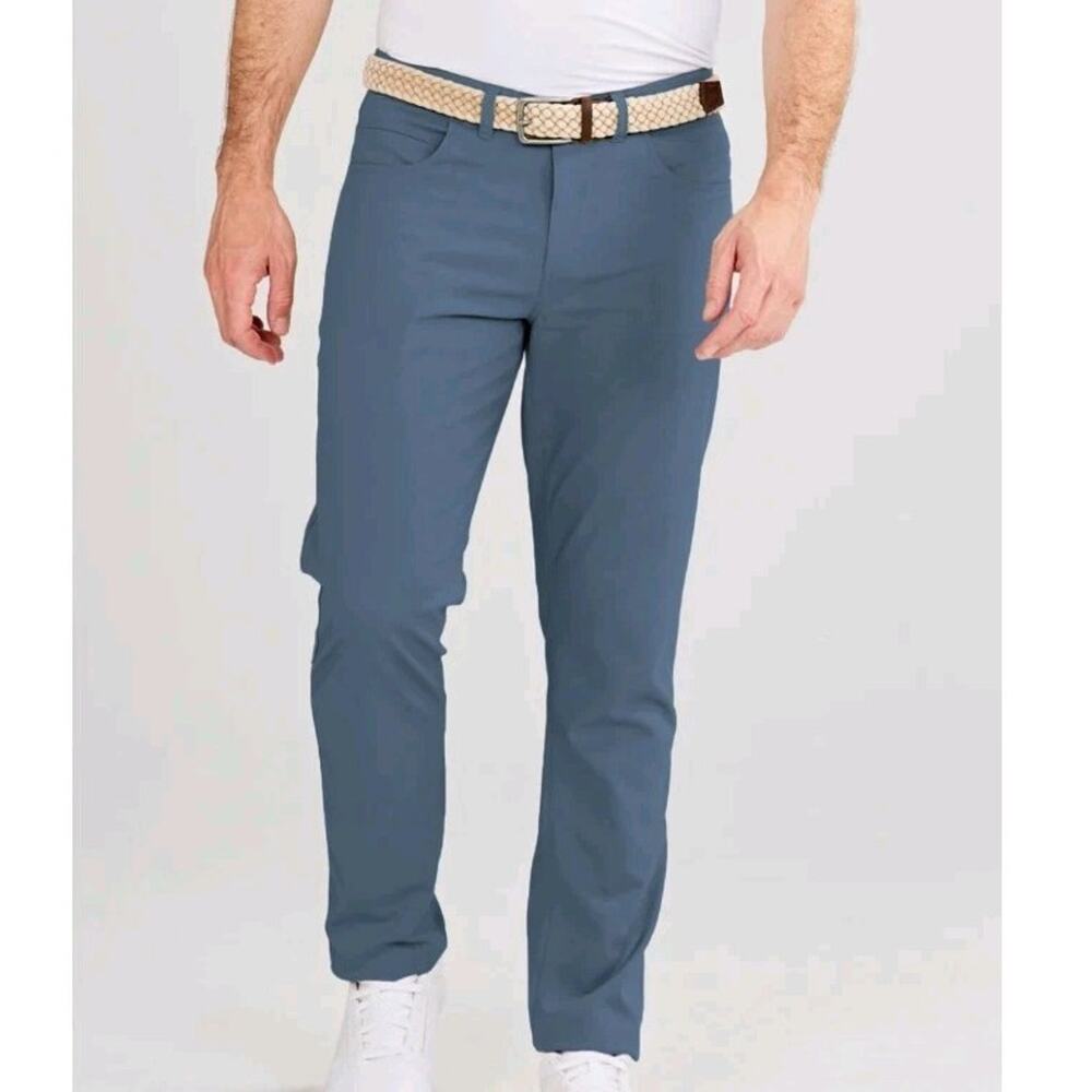Tasc Performance Tailored Blue 5 Pocket Chino Golf Pants Bamboo 34x32 NWOT